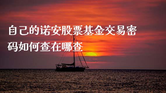 自己的诺安股票基金交易密码如何查在哪查_https://wap.sdyuehang.cn_产经新闻_第1张