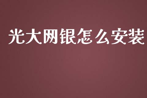 光大网银怎么安装_https://wap.sdyuehang.cn_美股行情_第1张