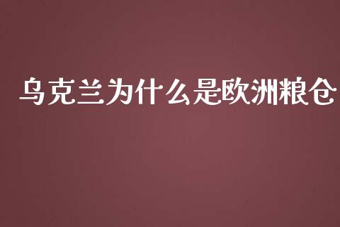 乌克兰为什么是欧洲粮仓_https://wap.sdyuehang.cn_产经新闻_第1张