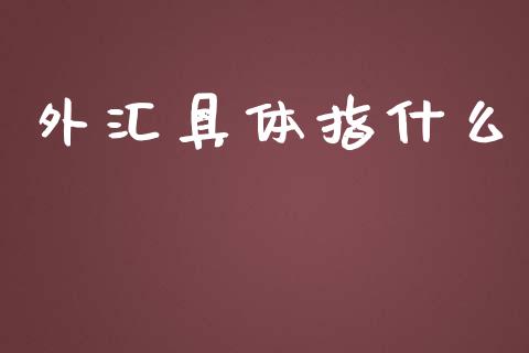 外汇具体指什么_https://wap.sdyuehang.cn_新股申购_第1张
