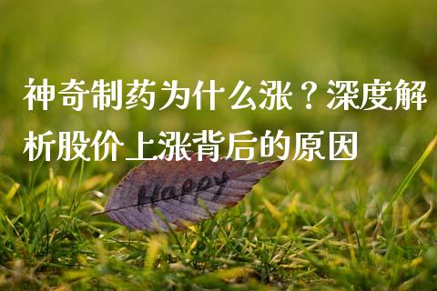 神奇制药为什么涨？深度解析股价上涨背后的原因_https://wap.sdyuehang.cn_新股申购_第1张