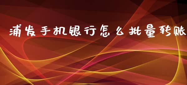 浦发手机银行怎么批量转账_https://wap.sdyuehang.cn_美股行情_第1张