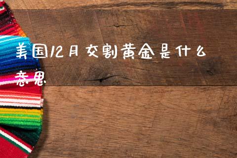 美国12月交割黄金是什么意思_https://wap.sdyuehang.cn_产经新闻_第1张