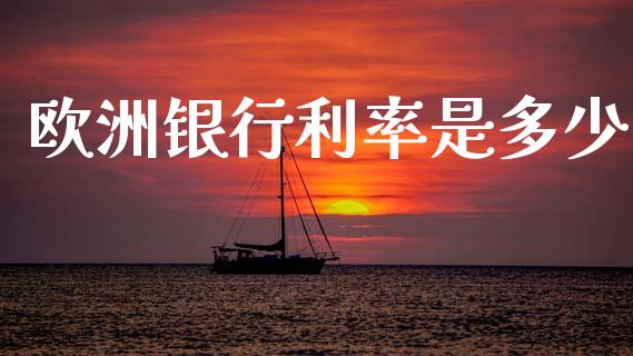 欧洲银行利率是多少_https://wap.sdyuehang.cn_产经新闻_第1张