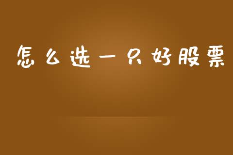 怎么选一只好股票_https://wap.sdyuehang.cn_新股申购_第1张