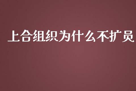 上合组织为什么不扩员_https://wap.sdyuehang.cn_产经新闻_第1张