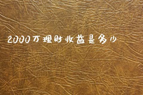 2000万理财收益是多少_https://wap.sdyuehang.cn_美股行情_第1张