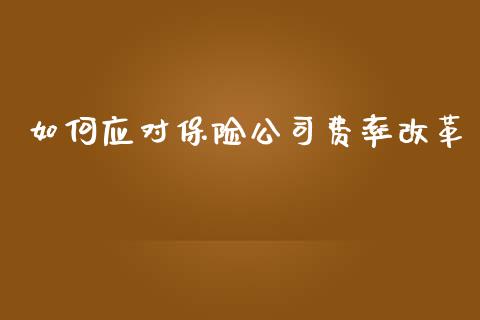 如何应对保险公司费率改革_https://wap.sdyuehang.cn_债券资讯_第1张