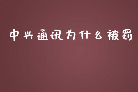 中兴通讯为什么被罚_https://wap.sdyuehang.cn_债券资讯_第1张