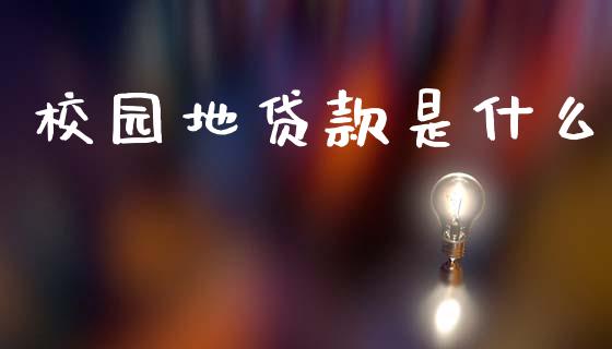 校园地贷款是什么_https://wap.sdyuehang.cn_债券资讯_第1张