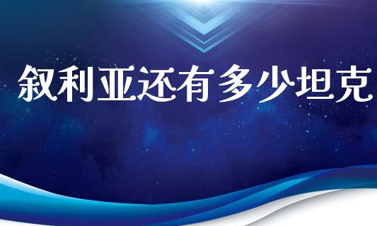 叙利亚还有多少坦克_https://wap.sdyuehang.cn_产经新闻_第1张