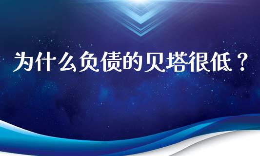 为什么负债的贝塔很低？_https://wap.sdyuehang.cn_美股行情_第1张
