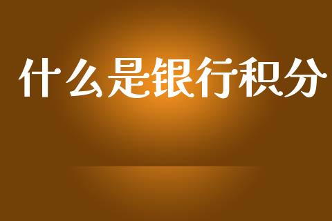 什么是银行积分_https://wap.sdyuehang.cn_产经新闻_第1张