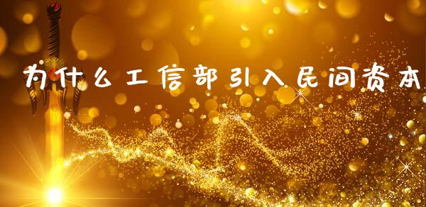 为什么工信部引入民间资本_https://wap.sdyuehang.cn_债券资讯_第1张