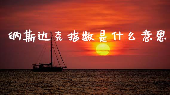 纳斯达克指数是什么意思_https://wap.sdyuehang.cn_产经新闻_第1张