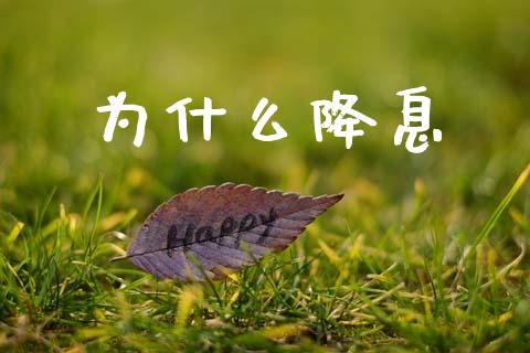 为什么降息_https://wap.sdyuehang.cn_美股行情_第1张