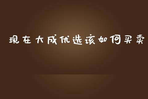 现在大成优选该如何买卖_https://wap.sdyuehang.cn_新股申购_第1张
