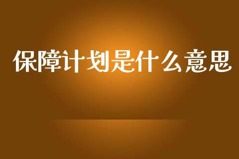 保障计划是什么意思_https://wap.sdyuehang.cn_债券资讯_第1张