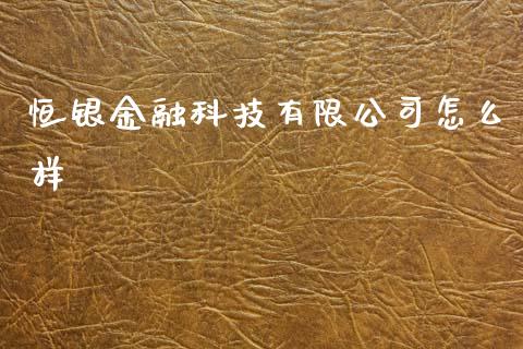 恒银金融科技有限公司怎么样_https://wap.sdyuehang.cn_新股申购_第1张