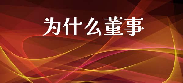 为什么董事_https://wap.sdyuehang.cn_产经新闻_第1张