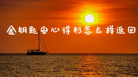 金钥匙安心得利怎么样返回_https://wap.sdyuehang.cn_债券资讯_第1张
