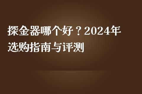 探金器哪个好？2024年选购指南与评测_https://wap.sdyuehang.cn_债券资讯_第1张