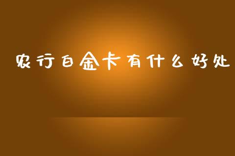 农行白金卡有什么好处_https://wap.sdyuehang.cn_产经新闻_第1张