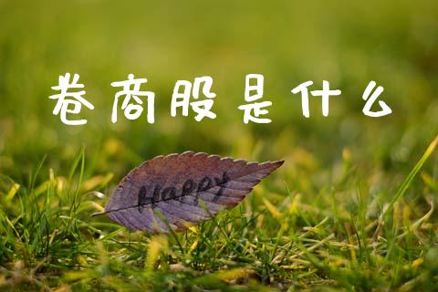 卷商股是什么_https://wap.sdyuehang.cn_产经新闻_第1张