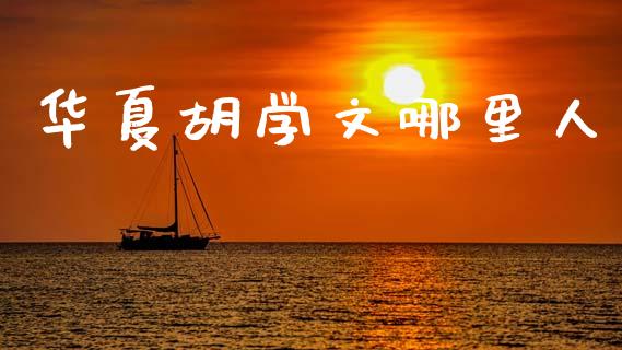 华夏胡学文哪里人_https://wap.sdyuehang.cn_美股行情_第1张