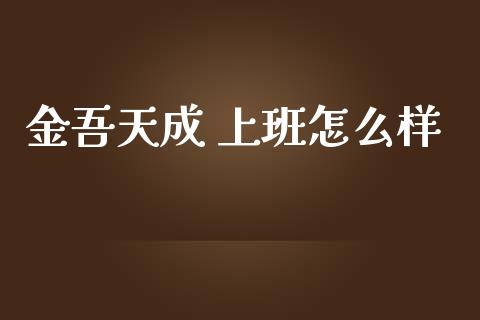 金吾天成 上班怎么样_https://wap.sdyuehang.cn_美股行情_第1张