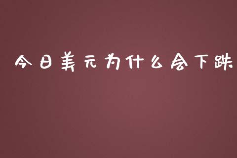今日美元为什么会下跌_https://wap.sdyuehang.cn_美股行情_第1张