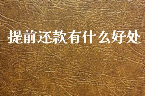 提前还款有什么好处_https://wap.sdyuehang.cn_美股行情_第1张