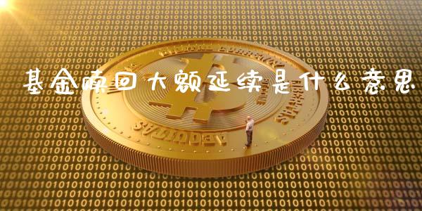 基金赎回大额延续是什么意思_https://wap.sdyuehang.cn_产经新闻_第1张