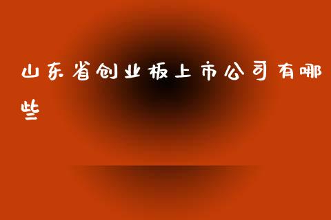 山东省创业板上市公司有哪些_https://wap.sdyuehang.cn_新股申购_第1张