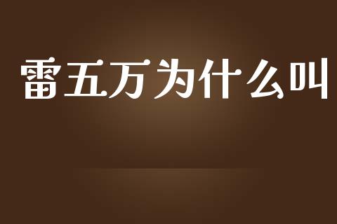 雷五万为什么叫_https://wap.sdyuehang.cn_美股行情_第1张