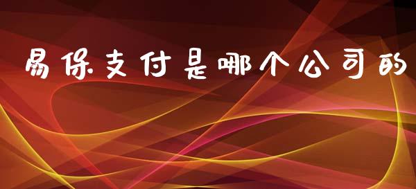 易保支付是哪个公司的_https://wap.sdyuehang.cn_新股申购_第1张