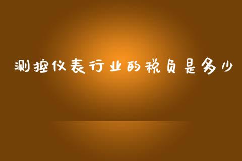 测控仪表行业的税负是多少_https://wap.sdyuehang.cn_美股行情_第1张