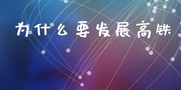 为什么要发展高铁_https://wap.sdyuehang.cn_债券资讯_第1张