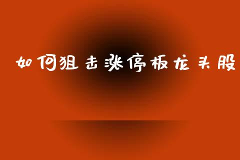 如何狙击涨停板龙头股_https://wap.sdyuehang.cn_产经新闻_第1张