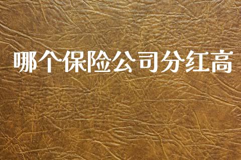 哪个保险公司分红高_https://wap.sdyuehang.cn_债券资讯_第1张