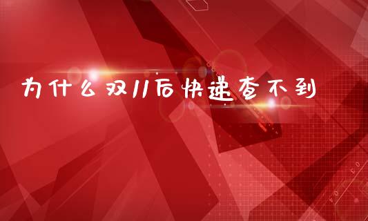 为什么双11后快递查不到_https://wap.sdyuehang.cn_美股行情_第1张