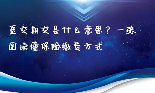 趸交期交是什么意思?一张图读懂保险缴费方式_美股行情_第1张_产经新闻_债券资讯_新股申购_美股行情 趸交期交是什么意思?一张图读懂保险缴费方式_https://wap.sdyuehang.cn_美股行情_第1张