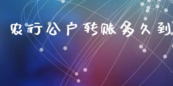 农行公户转账多久到_https://wap.sdyuehang.cn_产经新闻_第1张