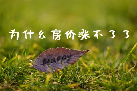 为什么房价涨不了了_https://wap.sdyuehang.cn_美股行情_第1张