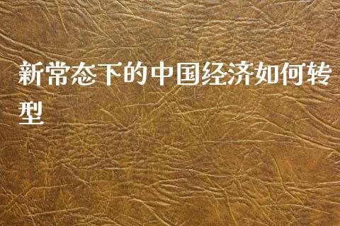 新常态下的中国经济如何转型_https://wap.sdyuehang.cn_美股行情_第1张