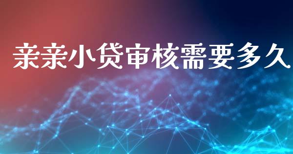 亲亲小贷审核需要多久_https://wap.sdyuehang.cn_美股行情_第1张
